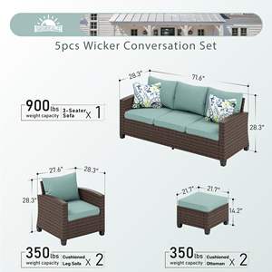 आउटडोर पैटियो रतन मॉड्यूलर सोफे के साथ कॉफी टेबल गार्डन सोफा आउटडोर फर्नीचर आधुनिक वाटरप्रूफ स्लीपर सोफा आधुनिक - Product Image 2