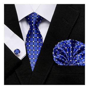Men 7.5cm Silk Necktie Gift <strong>Tie</strong> for Men New <strong>Sage</strong> <strong>Green</strong> Plaid Fashion Wedding Party Necktie Hanky Cufflinks Wholesale - Product Image 1