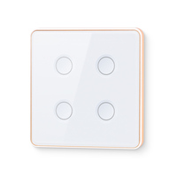 Prise murale tactile avec gradateur intelligent Wifi 1/2/3/4 Gang, interrupteur de mouvement électrique Max 10A pour moteurs électriques américains, EU UK