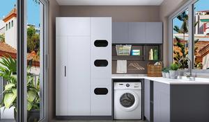 Meuble-lavabo mural moderne en mélamine à grain de bois simple avec miroir intégré pour salle de bain, idéal pour la maison et l'hôtel - Product Image 6