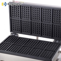 Machine à gaufres électrique professionnelle 10-en-1, antiadhésive, en acier inoxydable, pour gaufres belges rectangulaires, idéale pour les restaurants