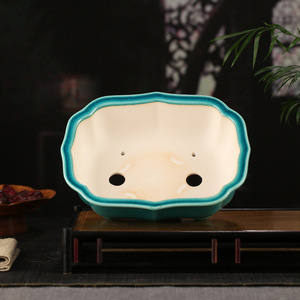 Vente en gros de pots de jardin en céramique <span class=keywords><strong>Yixing</strong></span> pour bonsaïs, forme florale pratique, finition émaillée, pour plantes d'intérieur et culture à domicile - Product Image 4