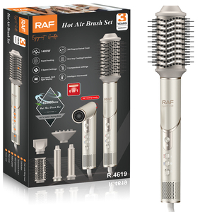 ชุดแปรงลมร้อน RAF R.4619 1400W 6 in 1 ความเร็ว 10300 รอบต่อนาที ด้ามจับพับได้ 3 ระดับความเร็ว 3 ระดับความร้อน พร้อมปุ่มลมเย็น สำหรับเป่าผมและจัดแต่งทรงผม - Product Image 6