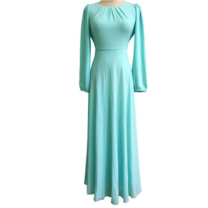 <span class=keywords><strong>Vestido</strong></span> largo de gasa elegante para <span class=keywords><strong>mujer</strong></span> de nuevo diseño, <span class=keywords><strong>vestido</strong></span> hermoso de talla grande de Color sólido para verano, transpirable para Eid musulmán - Product Image 5
