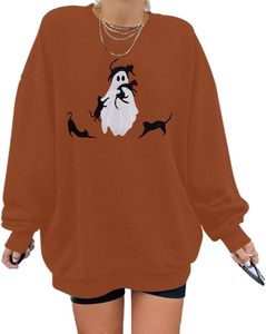 Custom Wholesale Blank oversized <b>hoodie</b> Women <b>Halloween</b> sweatshirt ghost print fleece long sleeve pullover unisex streetwear - Product Image 6