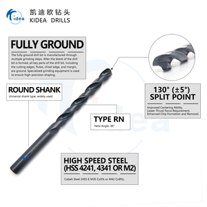 Kidea công cụ DIN 338 gang hoàn toàn mặt đất nitride-Đen tráng Twist khoan bit 0.5mm-20mm - Product Image 2