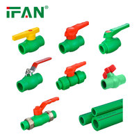 IFAN Top vente 1/2 "pouces plomberie robinet à tournant sphérique d'eau Durable PN25 polypropylène plastique PPR robinet à tournant sphérique