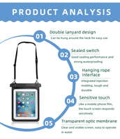 Zonysun étui étanche universel pour tablette pochette sèche pour Ipad Mini avec brassard jusqu'à 12 pouces