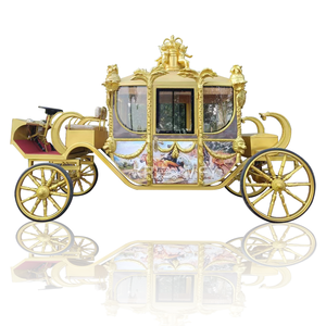 2025 lujo cuatro ruedas eléctrico Golden Royal Coach turismo Carro de caballos para Navidad - Product Image 5