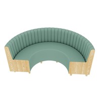 Ensemble de meubles de restaurant en bois pour café : canapé, chaises et table, sièges de banquette, style décontracté.