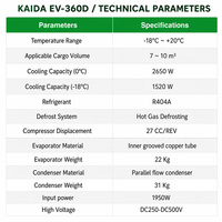 Unité de réfrigération commerciale robuste KAIDA EV-360D pour camion, fourgonnette, chambre froide mobile, congélateur monobloc