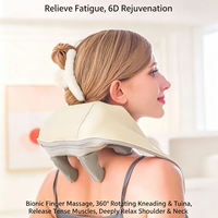 Masajeador Inalámbrico 6D para Cuello y Hombros con Calor, Amasamiento Profundo de Tejidos, 6 Modos de Masaje, Diseño de Chal, Recargable por USB, Control de Tiempo
