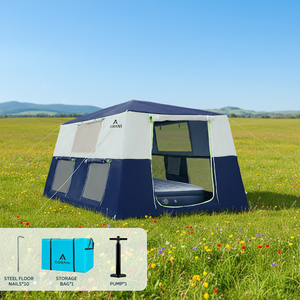 Tente familiale de camping extérieure de 12 mètres carrés, grande, imperméable, en toile Oxford avec coton aérien, fonction gonflable pour le glamping PFIT - Product Image 1