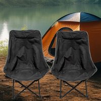 Chaise de camping de plage pliable ultra-légère en métal moderne avec logo personnalisé - Chaise compacte Moon Chair