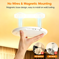 Lampes de plafond à détecteur de mouvement magnétique RGB rechargeables avec télécommande sans fil, lumière de placard à intensité variable, fonctionnant sur piles