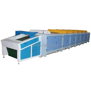 Complete line of waste cloth and waste cotton textile recycling production equipment, production road with cover