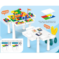 Table de jeu éducative multifonctionnelle en plastique à grandes briques, thème science-fiction fantastique, pour l'apprentissage et l'étude des enfants de tous âges