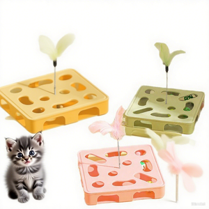 Giocattolo Multifunzionale per <span class=keywords><strong>Gatti</strong></span> con Piume, Scatola in Plastica Resistente e Non Tossica, Gioco di Arricchimento con Palline Nascoste per <span class=keywords><strong>Gatti</strong></span> da Interno - Product Image 2