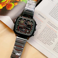 Jam Tangan Olahraga Pria Retro Persegi Digital Tahan Air Premium Stainless Steel FS5889 FS5892 FS5897 FS5896