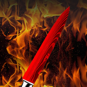 <span class=keywords><strong>Couteau</strong></span> utilitaire de chef damas à haute teneur en carbone de 5.2 po-Motif gravé au laser <span class=keywords><strong>avec</strong></span> manche en résine rouge <span class=keywords><strong>sang</strong></span> - Product Image 5