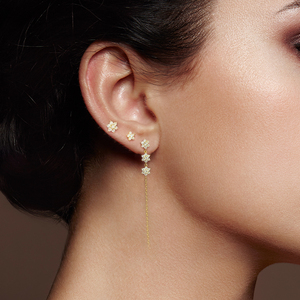 Boucles d'oreilles clous ROXI INS Style S925 en argent sterling, motif flocons de neige et fleurs, lot de 3, tendance et simples - Product Image 4