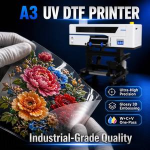 High Precision Three Head XP600 A3 UV Dtf Printer Crystal Label <b>Printing</b> <b>Machine</b> with Cmyk White Varnish Configuration - Product Image 1