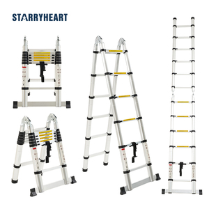 STARRYHEART Multi-Purpose A Frame Telescopic <b>Ladders</b> Easy Storage Aluminum Extension <b>Ladder</b> for Outdoor Home RV - Product Image 1
