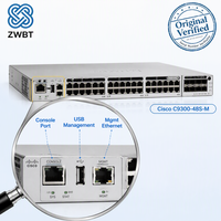 Cisco Switch Catalyst C9300-48S-M 48 Port GbE SFP Layer 3 Switch 256Gbps 480G StackWise Modular 10G Uplinks Meraki Cloud Managed.
