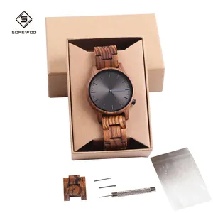 Houten Horloge Bamboe Polshorloge Hot Sale Nieuwe Custom Logo Milieuvriendelijke Mode Glas Mannen Miyota Japanse Mode Ronde Houten 1 Atm