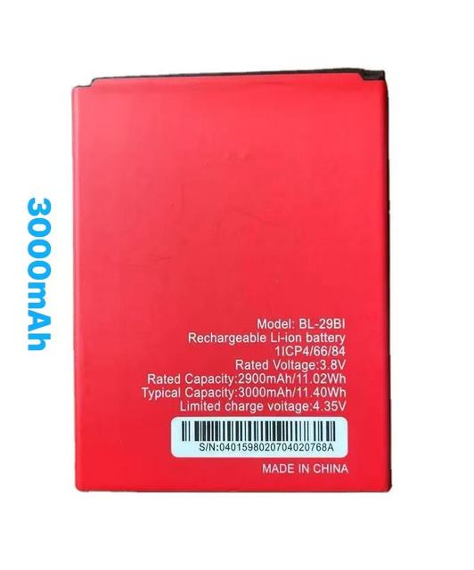 Cell Phone Battery BL-29BI 3000mAh High Capacity Li-ion 3.8V Rechargeable Black for Itel in Stock