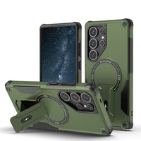 Coque de téléphone antichoc avec anneau magnétique et support pour Samsung S26 Ultra, S25, S24 FE, Série A, avec support intégré et pare-chocs arrière