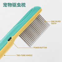 Peigne anti-puces pour chiens et chats, rechargeable par USB-C, à dents fines en métal, pour l'élimination des insectes et des poux, brosse de toilettage CE FC
