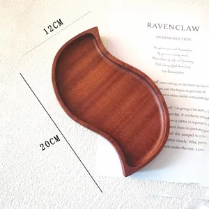 Customized Shape Large Quality Japanese Solid Wood Serving Tray For Tea Cup And Spoon