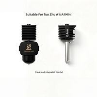 Aksesori Printer 3D TOPO Bamboo A1/A1mini Kepala Ekstruder Hotend Terintegrasi dengan Nosel Baja yang Diperkeras