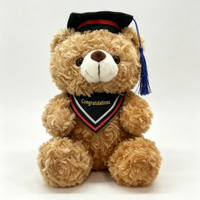 Ours en peluche de graduation en gros, ours en peluche avec toque de docteur, couleurs assorties, personnalisation OEM pour souvenir de graduation et cadeau pour machine à griffes