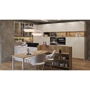 <span class=keywords><strong>Cuisine</strong></span> modulaire <span class=keywords><strong>complète</strong></span> de style moderne, avec îlot intelligent, armoire en MDF, évier, conception d'ingénierie standard, mobile - Product Image 4
