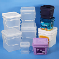 Vente en gros de 20 litres de qualité alimentaire PP seaux carrés en plastique avec logo personnalisé couvercles recyclables pour le stockage des aliments seaux emballage