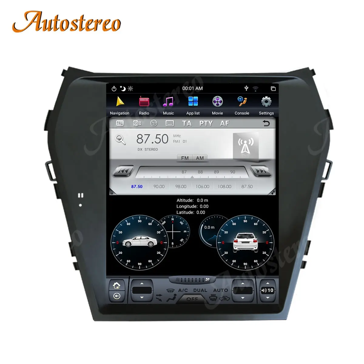 Für Hyundai IX45 Für Hyundai Santa Fe 2013-2019 Android 9.0 Tesla Style Multimedia Player Autoradio Stereo Head Unit Tape AMP