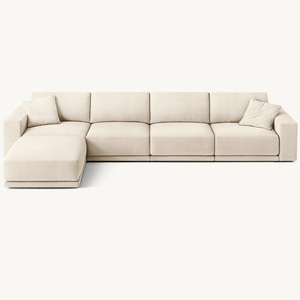 Rhoohill personalizzato di lusso stile moderno soggiorno bianco lino RH divano modulare L-sezionale divano Ottoman mobili soggiorno - Product Image 2