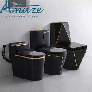 Cuvette <span class=keywords><strong>de</strong></span> toilette monobloc en <span class=keywords><strong>céramique</strong></span> <span class=keywords><strong>de</strong></span> bonne qualité, design <span class=keywords><strong>de</strong></span> luxe personnalisé, avec ligne dorée noire, cuvette <span class=keywords><strong>de</strong></span> toilette <span class=keywords><strong>de</strong></span> <span class=keywords><strong>salle</strong></span> <span class=keywords><strong>de</strong></span> bains colorée - Product Image 3