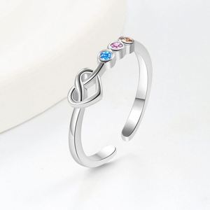Bague pour femme en argent plaqué, forme cœur creuse, micro-incrustée de zircon, design créatif en forme de cœur, anneaux de doigt en zircon pour femmes - Product Image 3