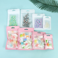 Bolsas de Embalaje de Plástico Mate Rosa con Cierre Zip de Aluminio, Bolsitas Pequeñas para Guardar Joyas y Collares, Bolsas para Muestras de Alimentos