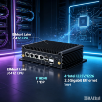 Mini PC Industrial 4 *2.5G J6412, Firewall, Router Suave, Sin Ventilador, J6412 4LANS, VPN, Cableado e Inalámbrico, en Stock