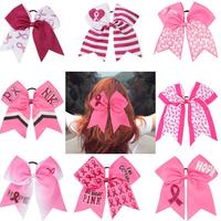 Accessoires pour cheveux d'enfants, serre-tête fait main pour la Journée mondiale de sensibilisation au SIDA, nœud pour cheveux d'enfants de 7 pouces de couleur rose, ruban rouge