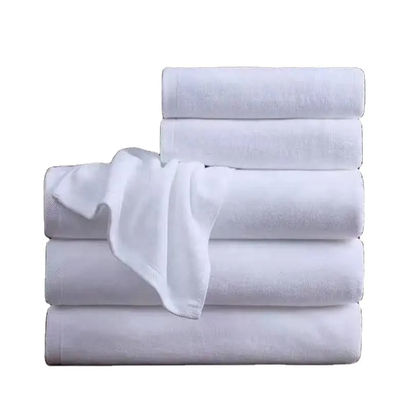 QUNZHEN 70 140 600gsm white bath towels luxury cotton hotel bath towels