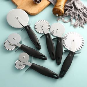 Stainless Steel Single and Double Wheel Cutter Pizza Cutting Roller Knife Cheese <b>Baking</b> Gadgets - Product Image 3