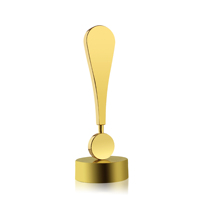 Trofeo Metálico Moderno Personalizado con Acabado de Espejo y Signo de Exclamación, con Impresión UV, Chapado en Oro, Premio Minimalista para Destacar Logros