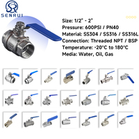 Vanne à boisseau sphérique haute pression filetée en acier inoxydable 304 316 de 2 1/2 et 3/4 pouces, prix fabricant 1000 WOG