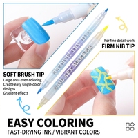 Ensemble de 28 stylos à double pointe pour nail art, pinceaux doux et pointes fines, marqueurs de dessin aux couleurs bonbon, fabriqués en Chine
