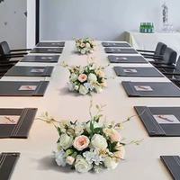 Centre de table luxueux en fleurs artificielles pour mariage, événement, fête, banquet, décorations, couleur et taille personnalisées, style romantique